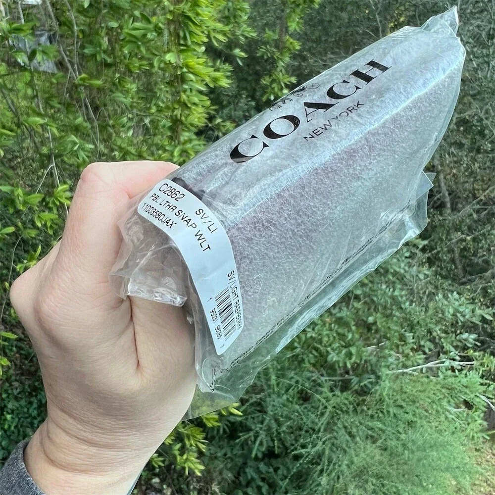 COACH Snap Bifold Wallet Pebble Leather Light Raspberry w Silver Hardware NWT